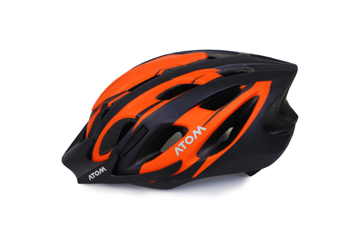 CASCO ATOM CE EN 1078 AT-710 NEGRO/NARANJA NEON MATE T:M - Imagen 1