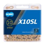 CADENA KMC X10SL SUPER LIGHT 1/2"X11/128" 116L DORADO