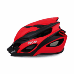 CASCO ATOM CERTIFICADO EN1078 AT-256 NEGRO/ROJO MATE