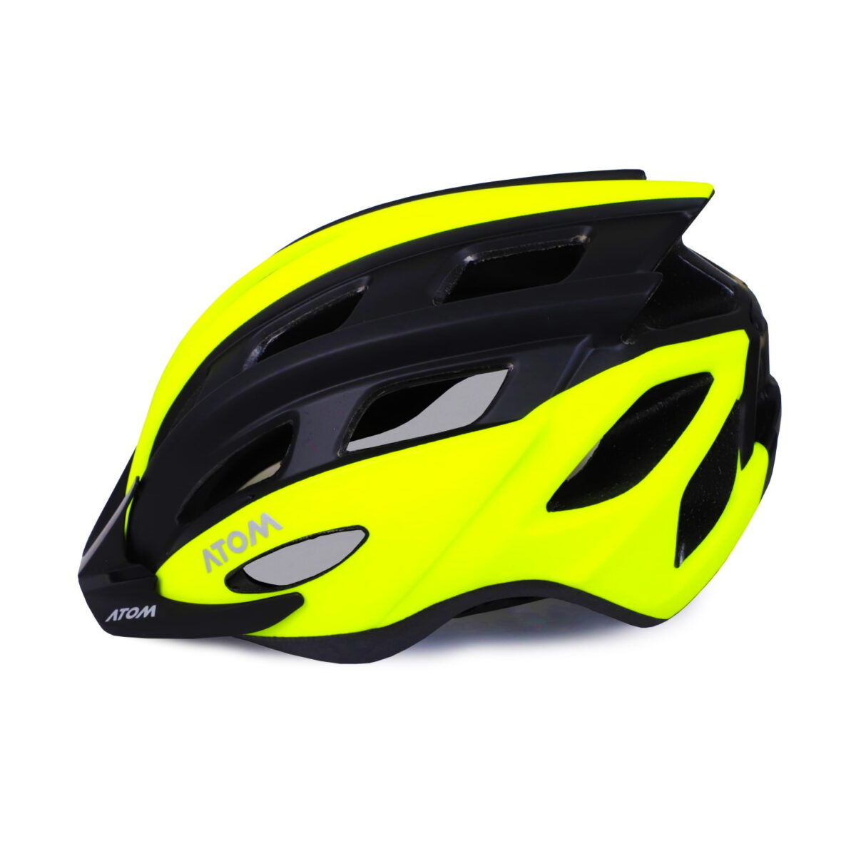 CASCO ATOM CE EN 1078 AT-328 NEGRO/LIMA NEON MATE T:M - Imagen 1