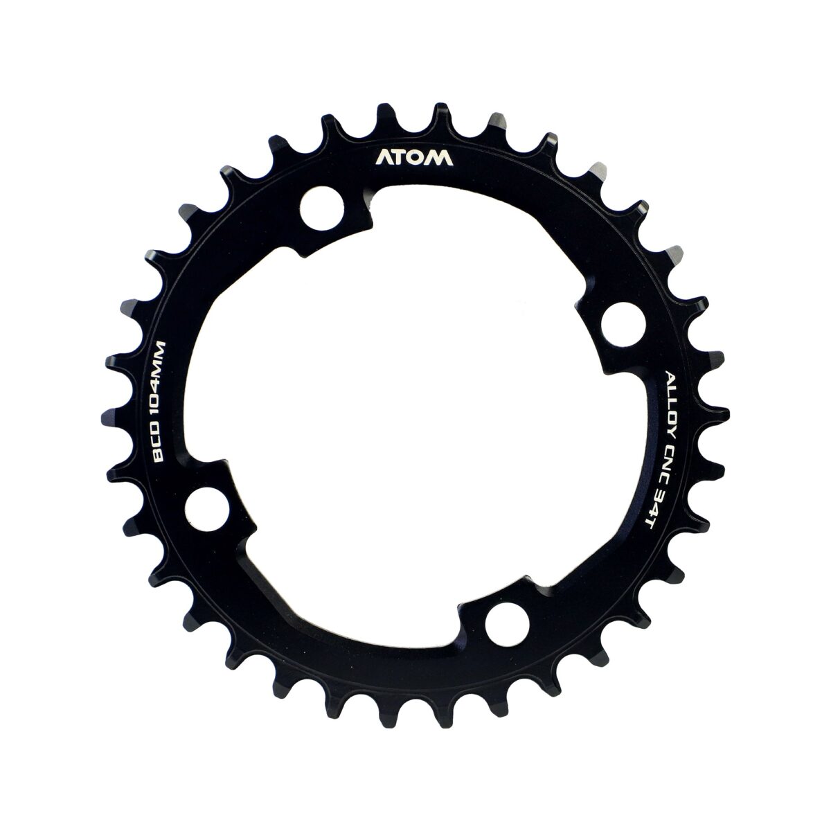 PLATO ATOM AS322 34T 12V BCD: 104MM BLACK ANODIZADO - Imagen 1