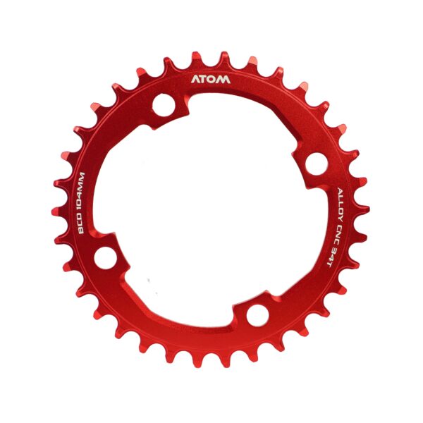 PLATO ATOM AS322 34T 12V BCD: 104MM ROJO ANODIZADO
