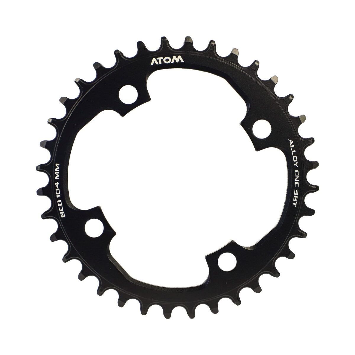 PLATO ATOM AS322 36T 12V BCD: 104MM NEGRO ANODIZADO - Imagen 1