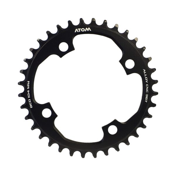 PLATO ATOM AS322 36T 12V BCD: 104MM NEGRO ANODIZADO