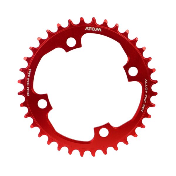 PLATO ATOM AS322 36T 12V BCD: 104MM ROJO ANODIZADO