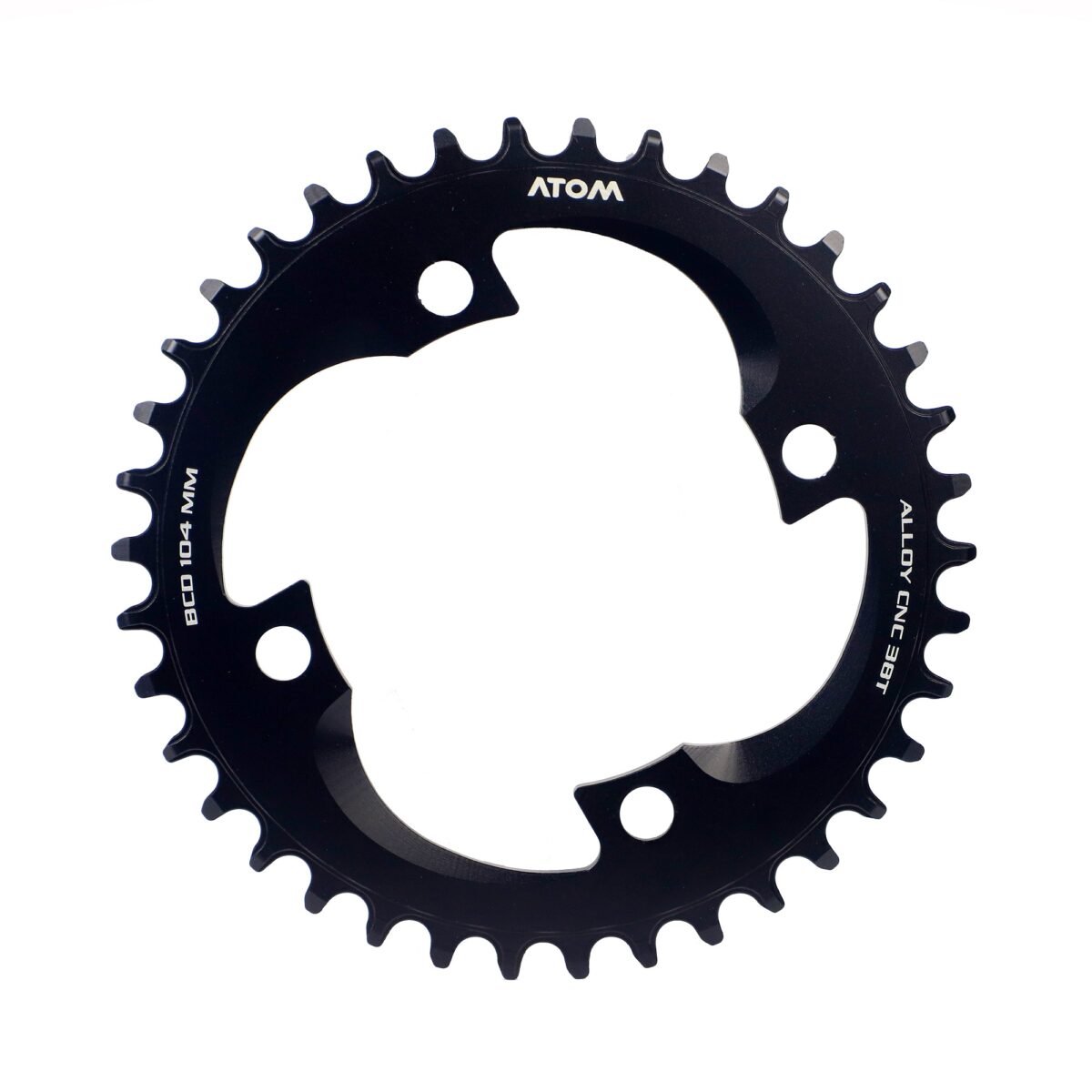 PLATO ATOM AS320 38T 12V BCD: 104MM NEGRO ANODIZADO - Imagen 1