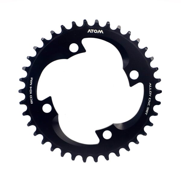 PLATO ATOM AS320 38T 12V BCD: 104MM NEGRO ANODIZADO