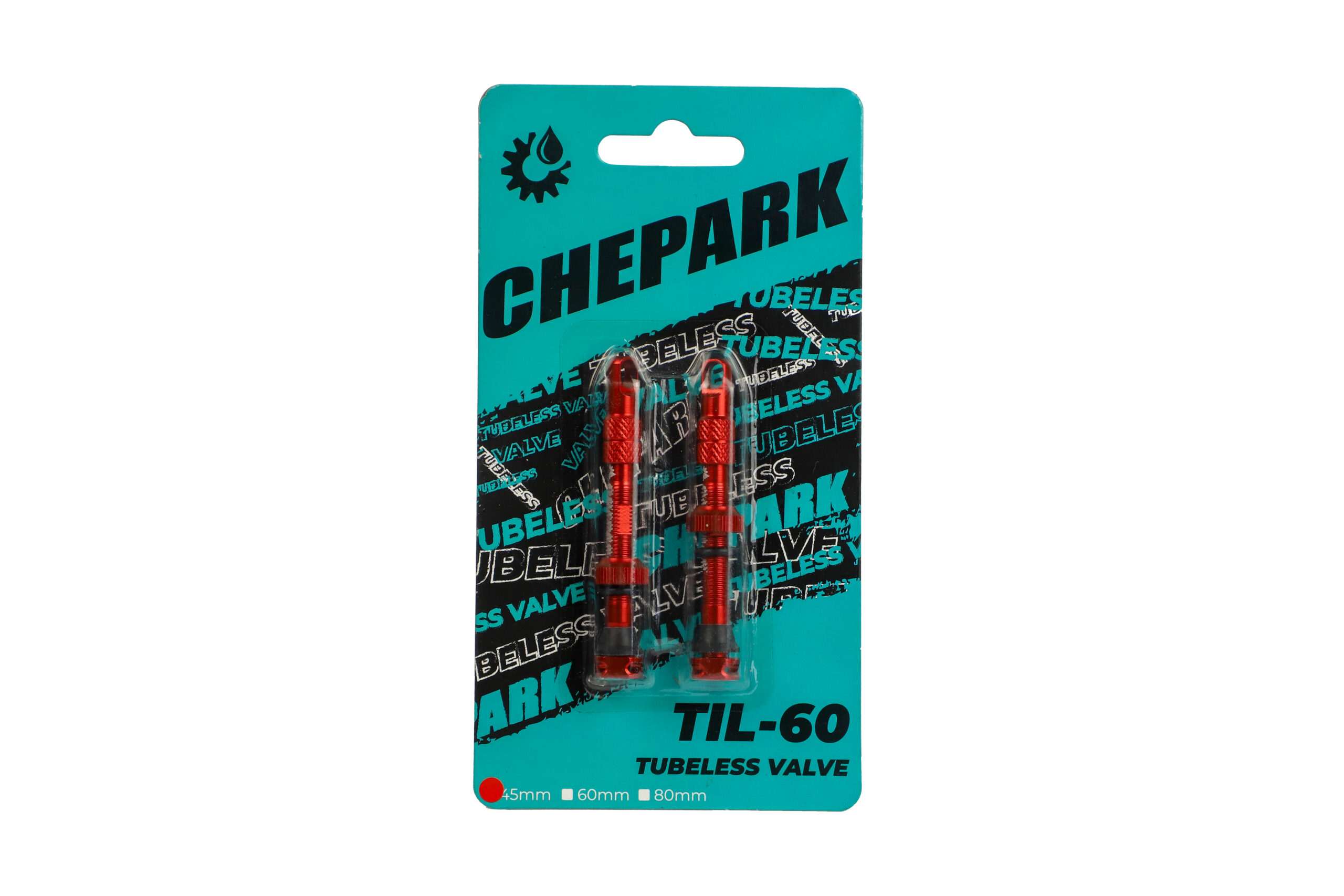 1600028 (1) VÁLVULA TUBELESS CHEPARK TIL-60A 45MM ROJO MTB C/REMOVEDOR - Imagen 1