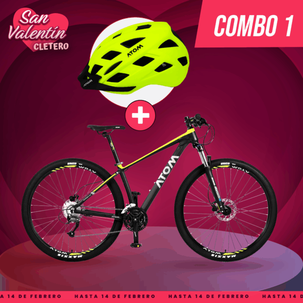 COMBO 1: BICICLETA ATOM BURNER 29 + CASCO ATOM