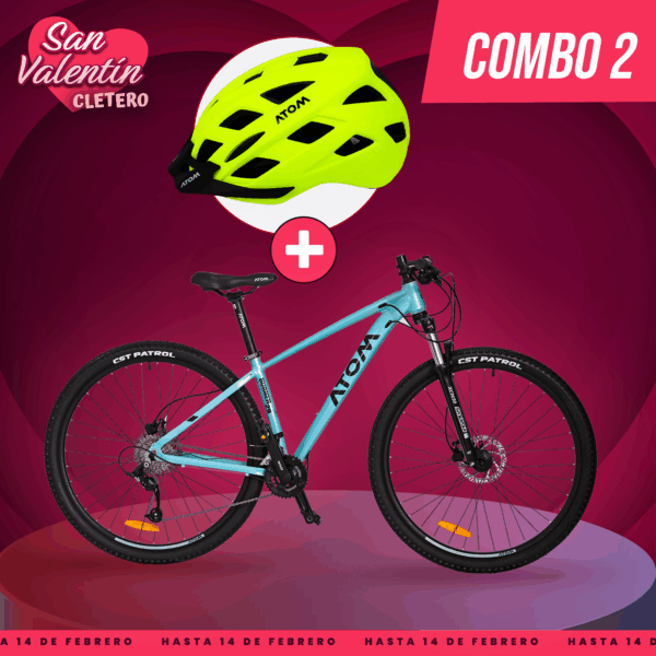 COMBO 2: BICICLETA ATOM BURNER 29 GLOSS + CASCO ATOM