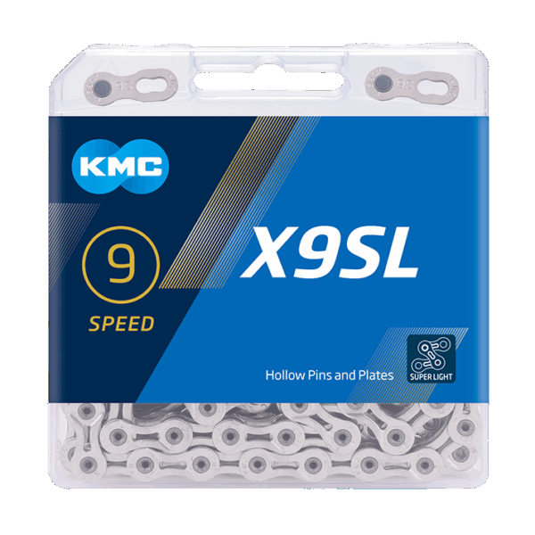 CADENA KMC X9SL 1/2" X 11/128" X 116LINKS COLOR PLATA CHAIN X SERIES