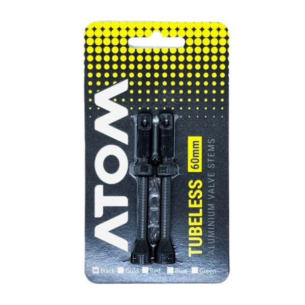 VÁLVULA TUBELESS ATOM FR11D 60MM ALLOY NEGRO C/REMOVEDOR