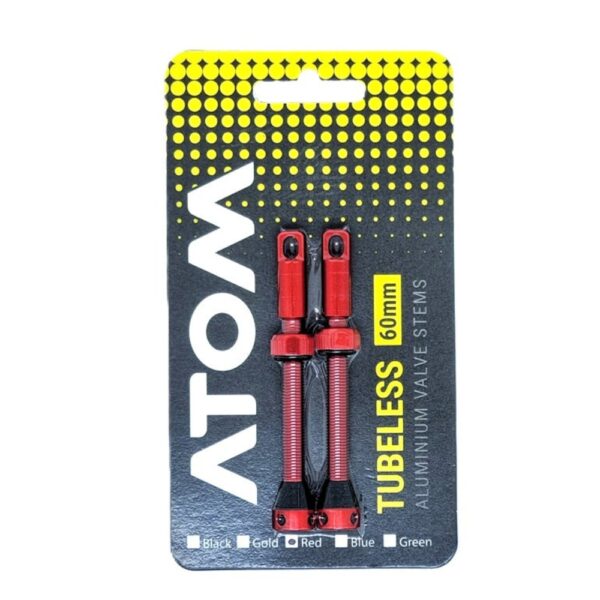 VÁLVULA TUBELESS ATOM FR11D 60MM ALLOY ROJO C/ REMOVEDOR