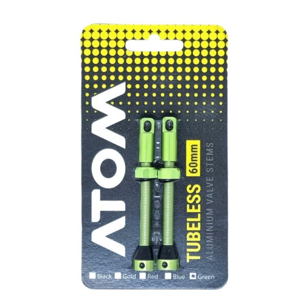 VÁLVULA TUBELESS ATOM FR11D 60MM ALLOY VERDE C/ REMOVEDOR