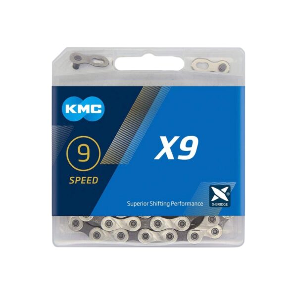 CADENA KMC X9 1/2" X 11/128  122L PLATA/GRIS
